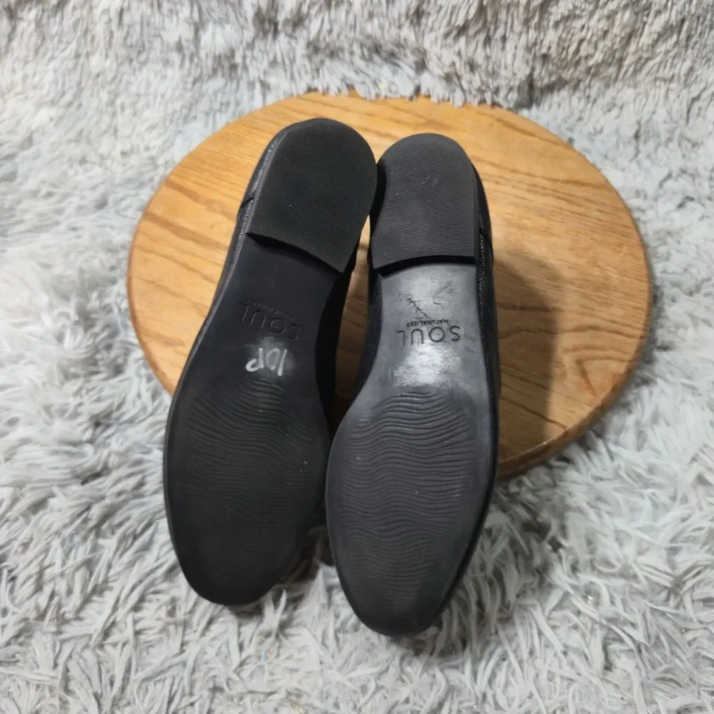 Naturalizer Emiline Black Tumbled Leather Slip On Comfort Loafers Women Size 8.5